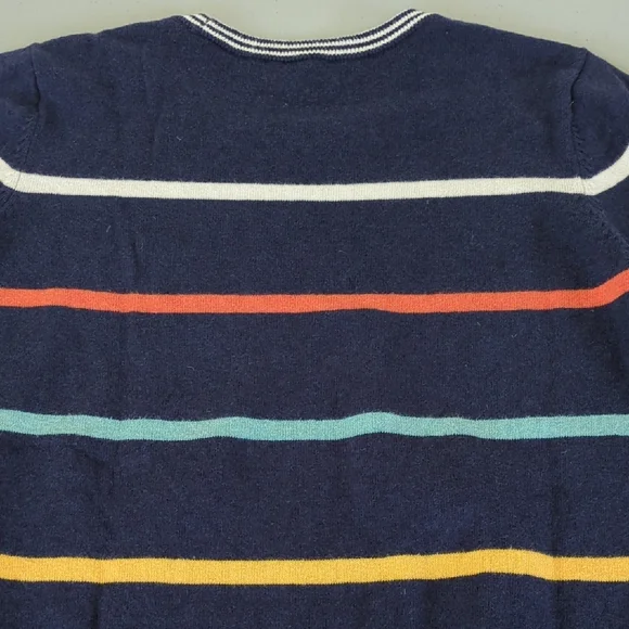 Faherty Navy Multicolor Striped Crewneck Sweater, S - Picture 3 of 6